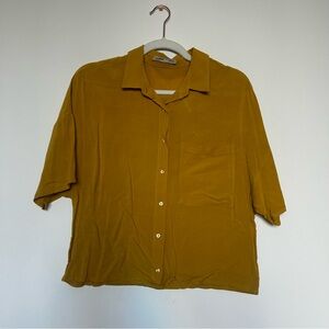 Pull&Bear Mustard Short Sleeve Shirt